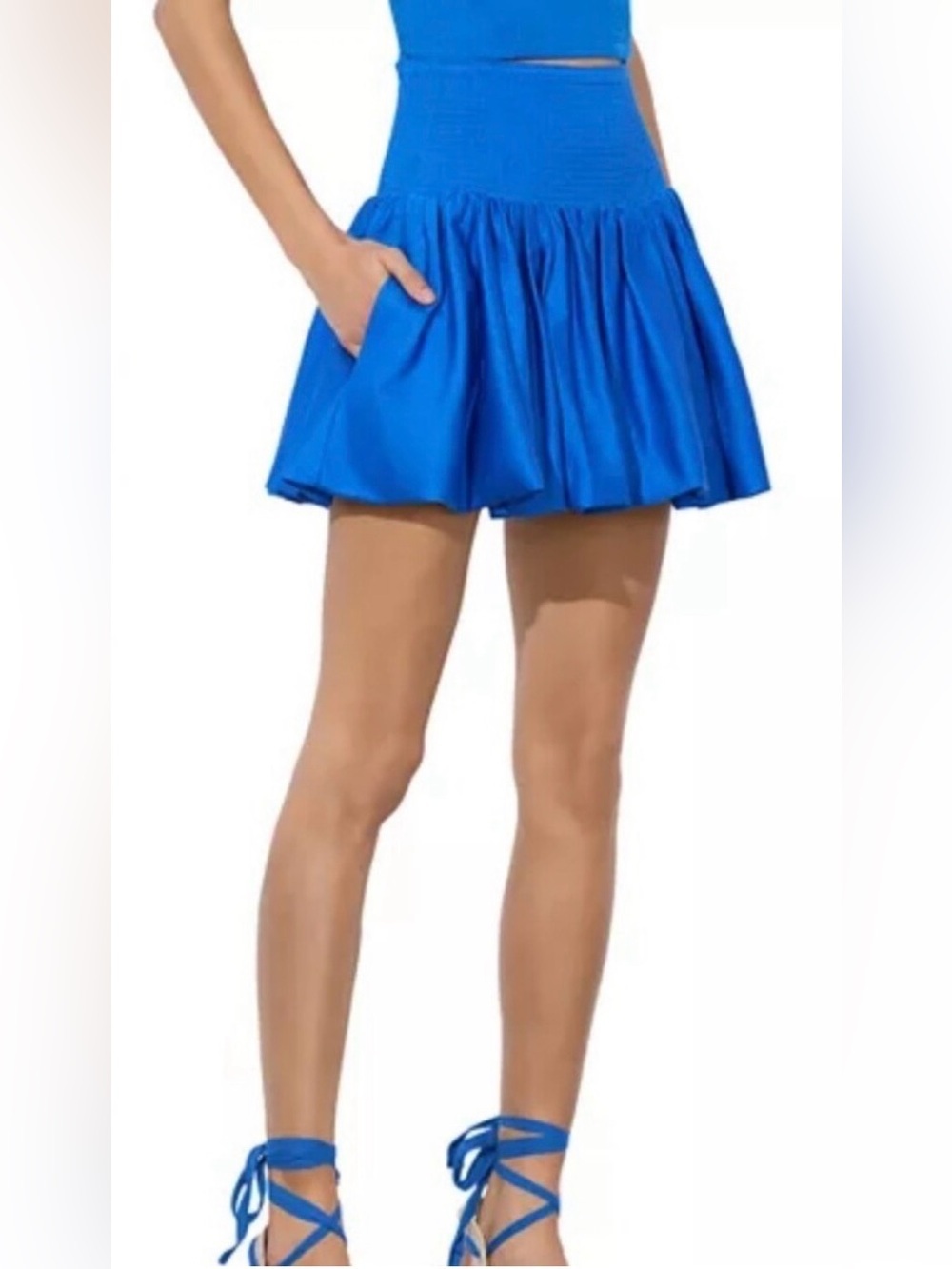 Alice + Olivia Arden Smocked-Waist Miniskirt NWT 6